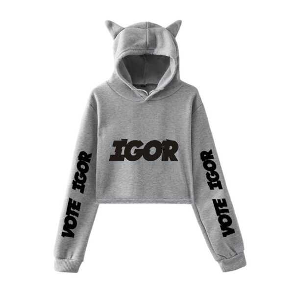 Tyler The Creator Girls Casual Cat Cropped Hoodie